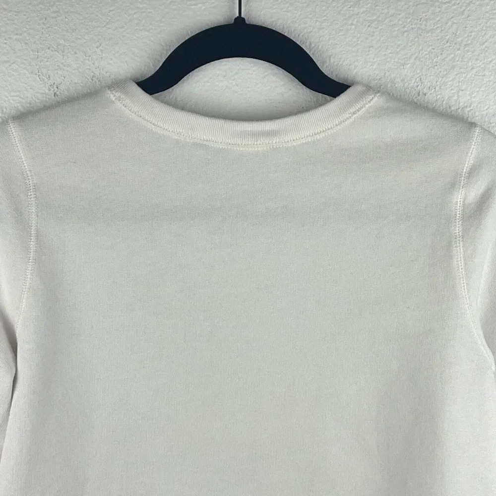 Abercrombie & Fitch Sweatshirt Womens Sz S Spell Out Logo Cropped Pullover White - Picture 4 of 7